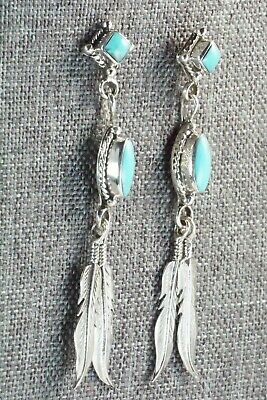 Turquoise & Sterling Silver Earrings - Shania Henio