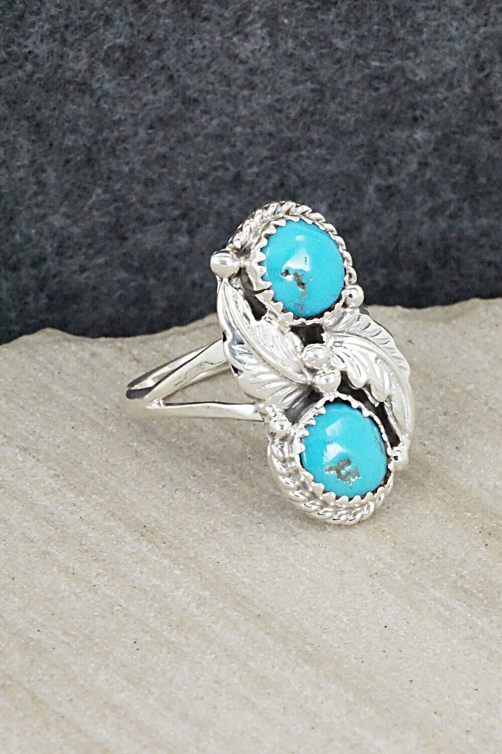 Turquoise & Sterling Silver Ring - William Begay - Size 8.5