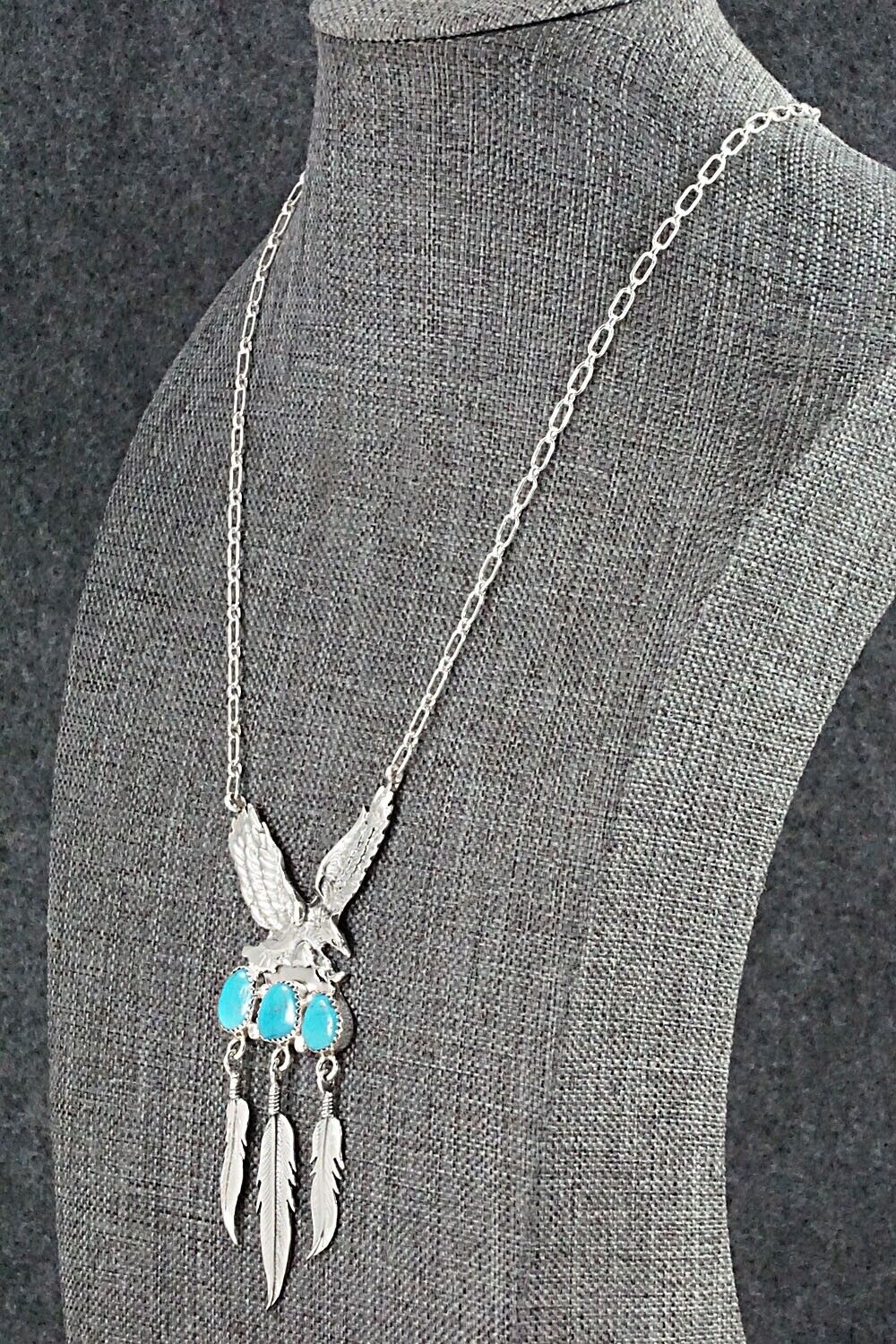 Turquoise & Sterling Silver Necklace - Genevieve Francisco