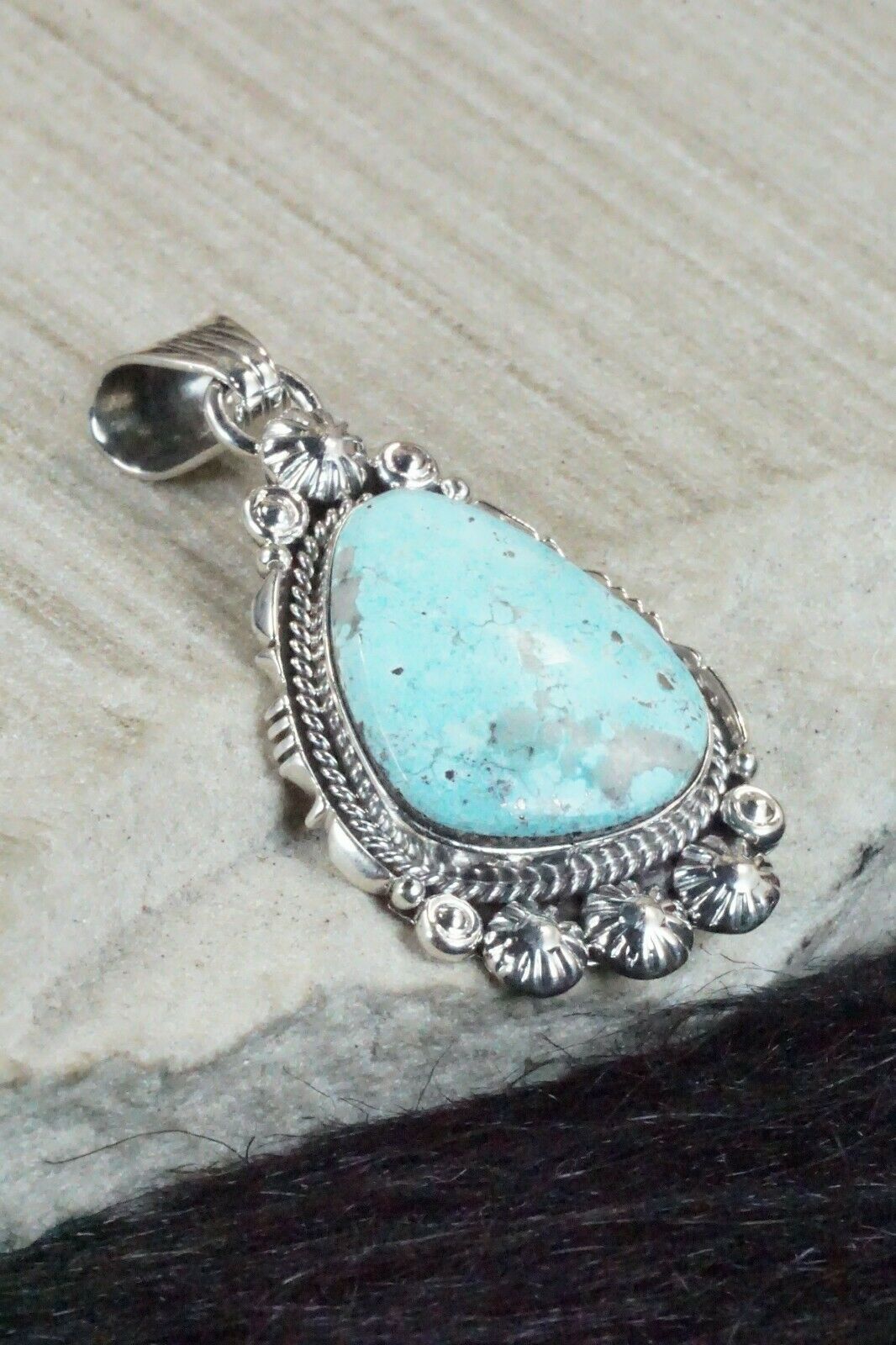 Turquoise and Sterling Silver Pendant - Daniel Benally