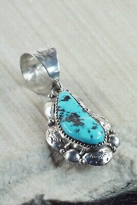 Turquoise and Sterling Silver Pendant - Clem Nalwood