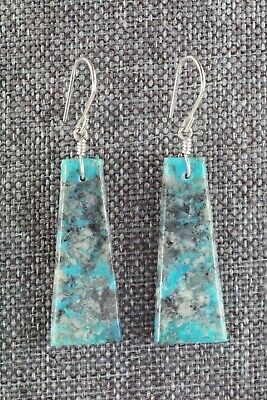 Turquoise & Sterling Silver Earrings - Lester Abeyta - Santo Domingo