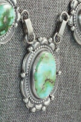 Turquoise & Sterling Silver Necklace and Earrings Set - Tom Lewis