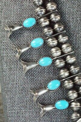 Turquoise & Sterling Silver Squash Blossom and Earrings - Leon Kirlie