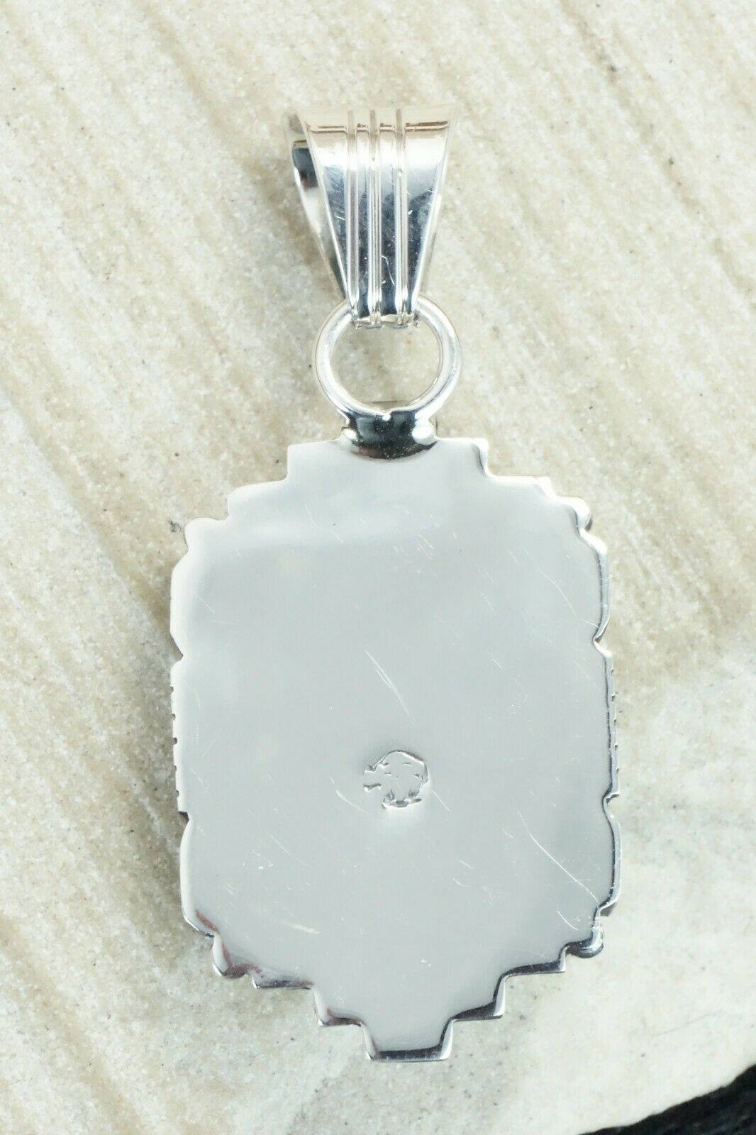 White Buffalo & Sterling Silver Pendant - Daniel Benally