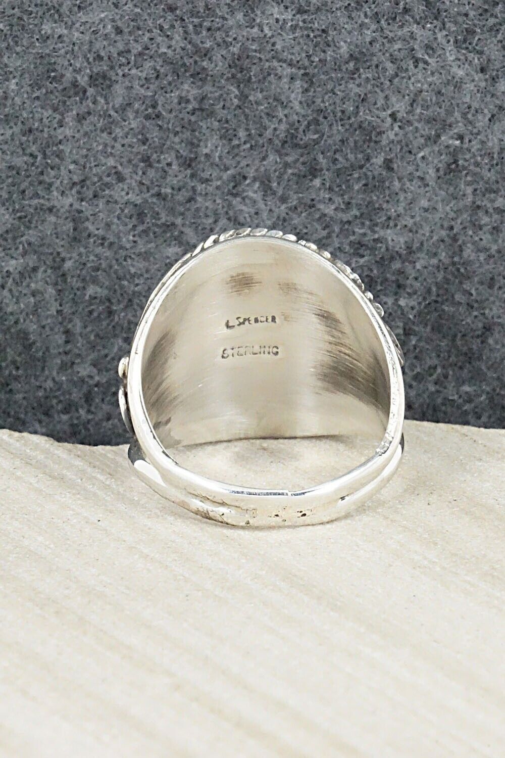 Turquoise & Sterling Silver Ring - Leonard Spencer - 12.5