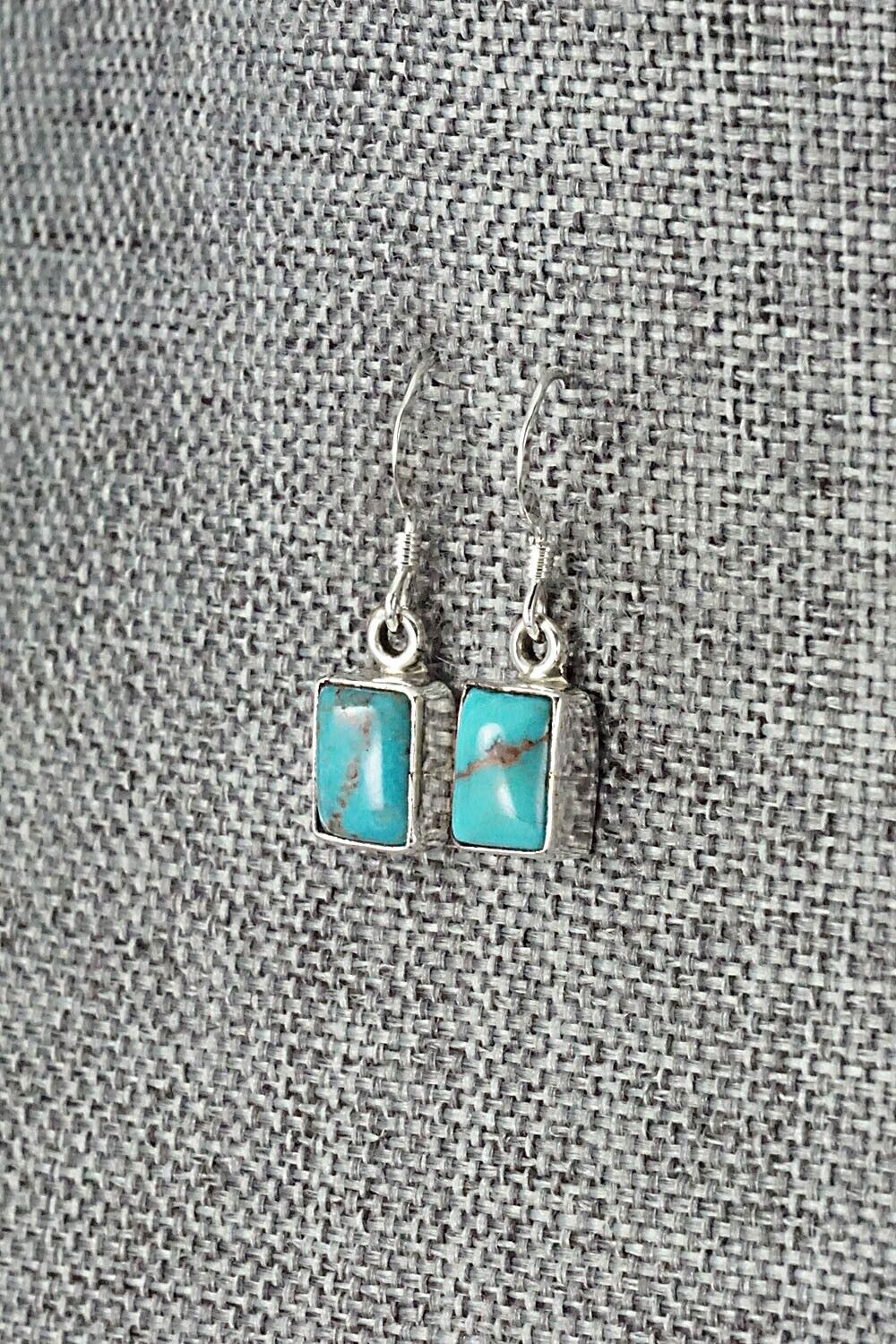 Turquoise & Sterling Silver Earrings - Lee Shorty