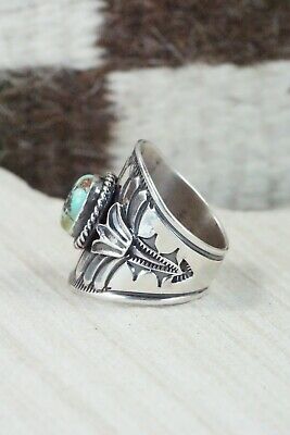 Turquoise & Sterling Silver Ring - Derrick Gordon - Size 9.75
