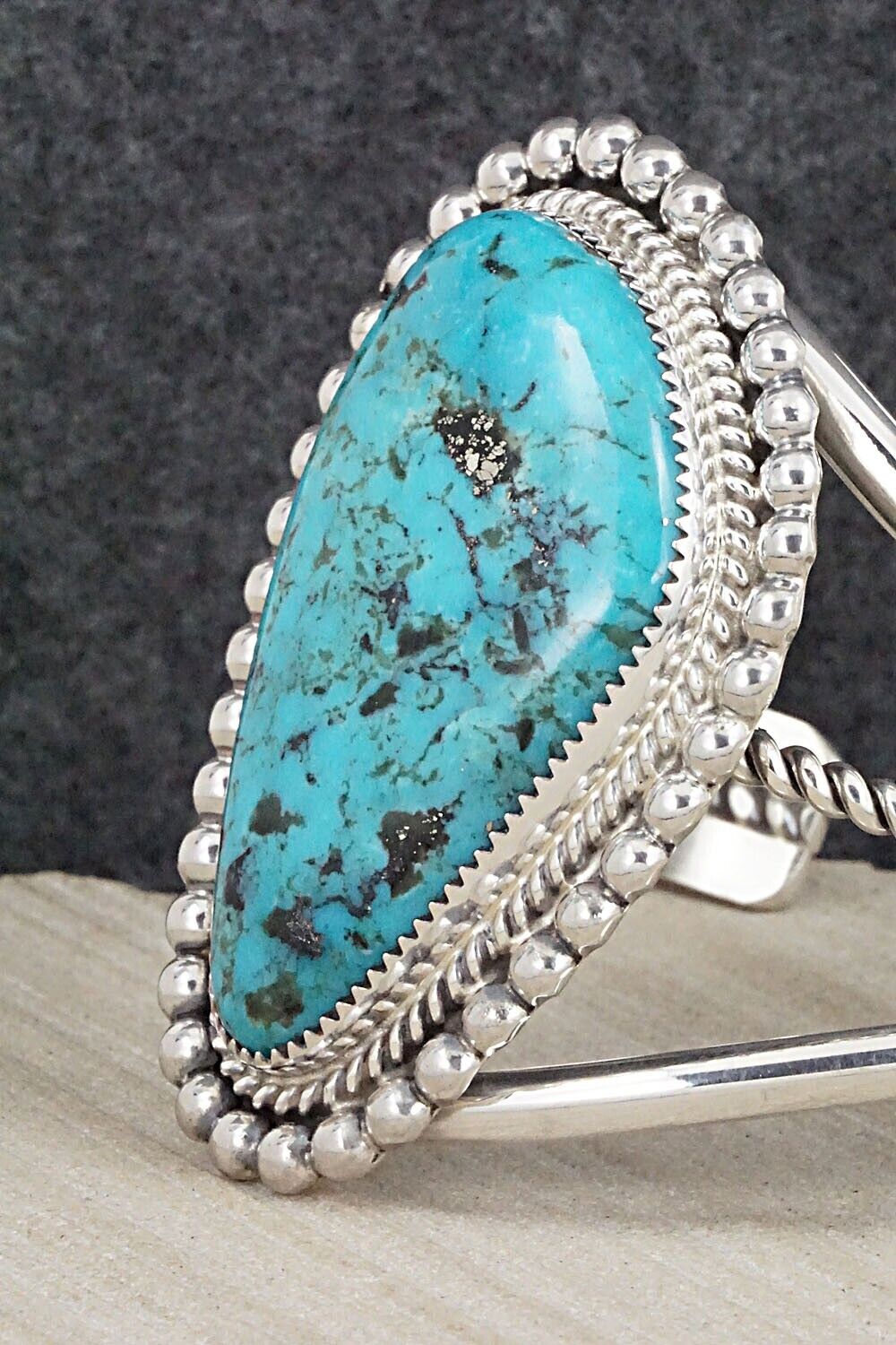 Turquoise & Sterling Silver Bracelet - Leslie Nez