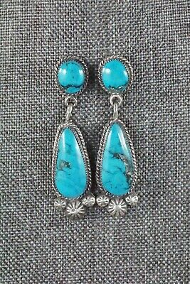 Turquoise & Sterling Silver Earrings - Sarah Yazzie