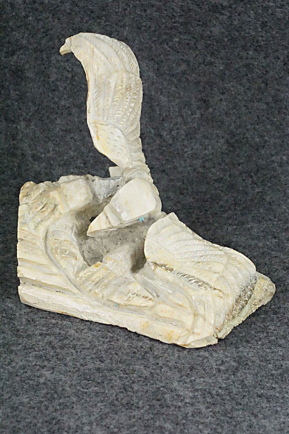 Eagle & Snake Zuni Fetish Carving - Jerrold Lahaleon
