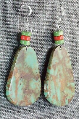 Turquoise & Sterling Silver Earrings - Lupe Lovato