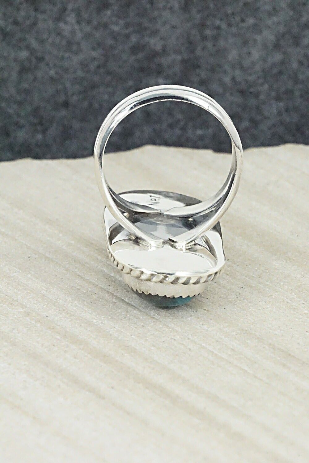Turquoise & Sterling Silver Ring - Leslie Nez - Size 9