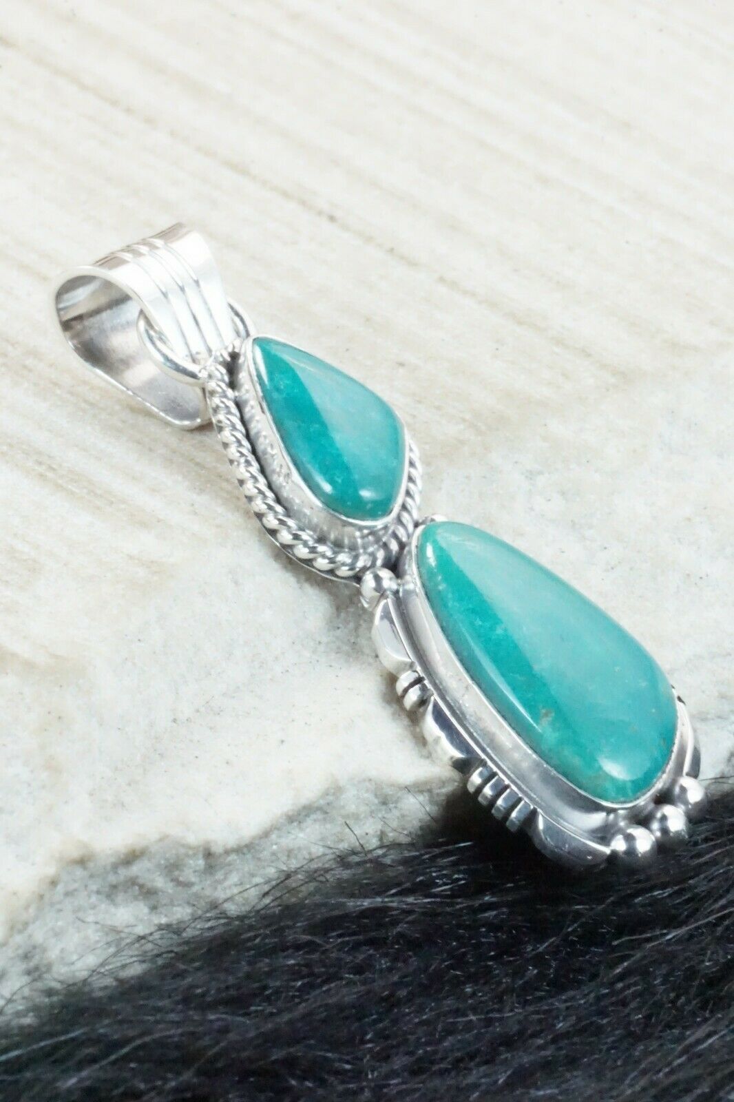 Turquoise & Sterling Silver Pendant - Marita Benally