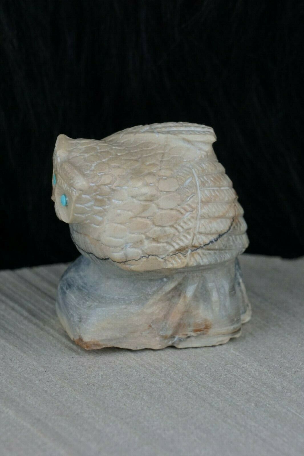 Owl Zuni Fetish Carving - Derrick Kaamasee - High Lonesome Trading