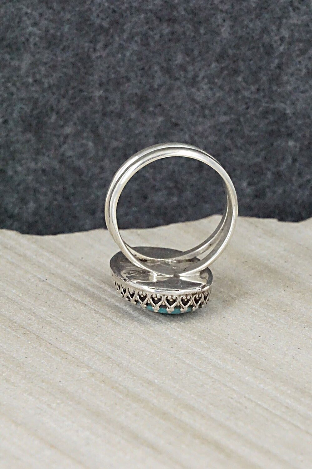 Turquoise & Sterling Silver Ring - Matilda Chattin - Size 7.5