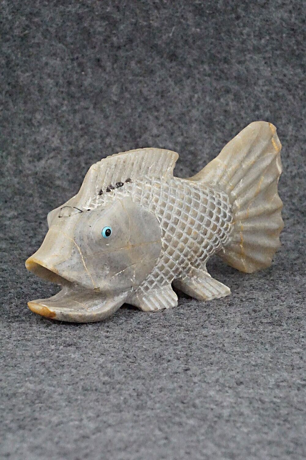 Bass Fish Zuni Fetish Carving - Glendon Lasiloo