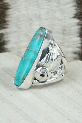 Turquoise & Sterling Silver Ring - Darrell Morgan - Size 5.5