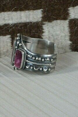 Navajo Spiny Oyster & Sterling Silver Bracelet - Tom Lewis - High Lonesome Trading