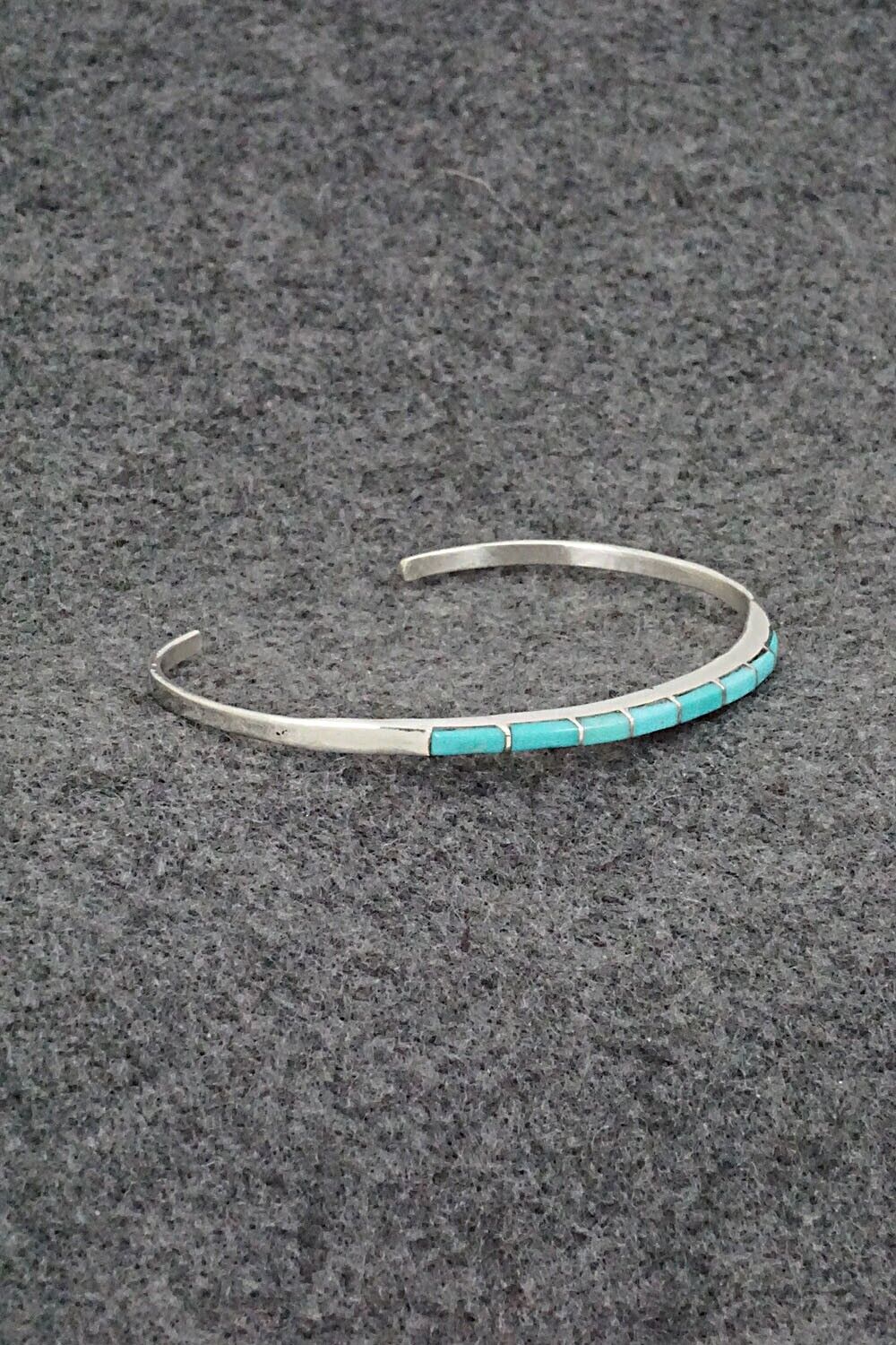 Turquoise & Sterling Silver Inlay Bracelet - Jeanette Chavez