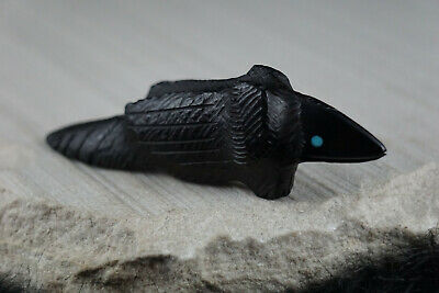 Crow Zuni Fetish Carving - Herbert Halate - High Lonesome Trading