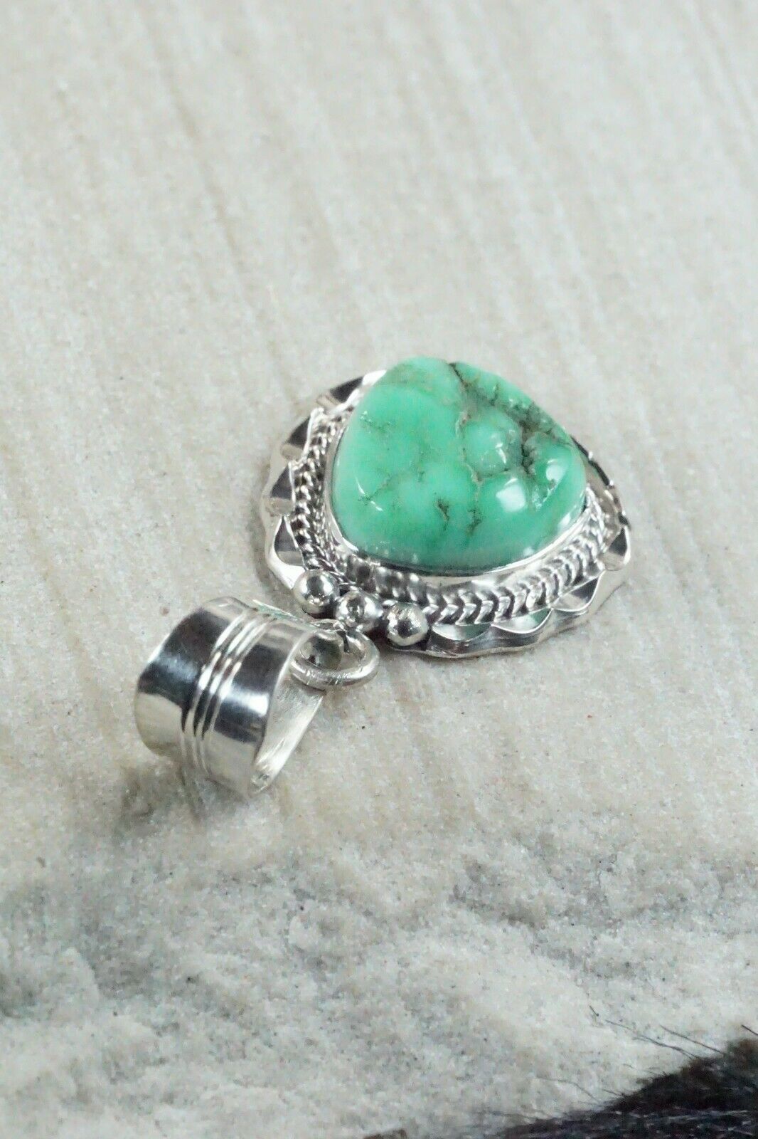 Turquoise & Sterling Silver Pendant - Native American