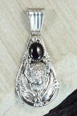Onyx & Sterling Silver Pendant - Henry Attakai