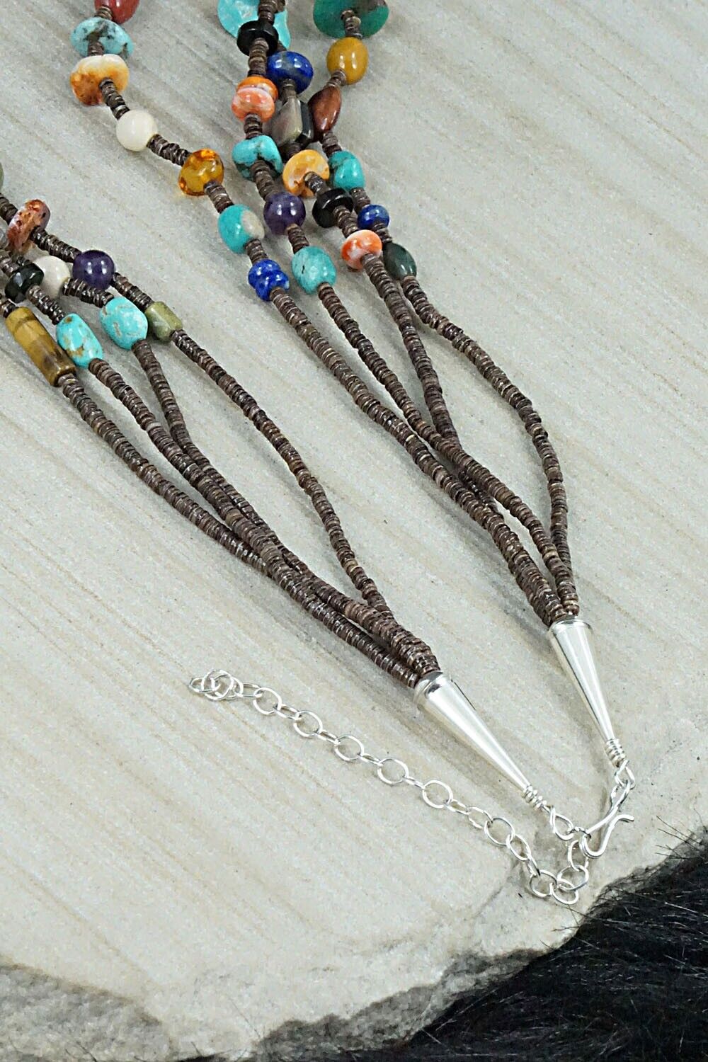 Multi Stone and Sterling Silver Necklace - Helen Tsosie