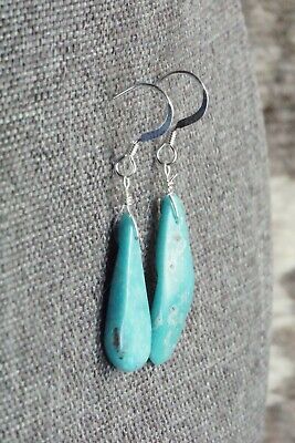 Turquoise & Sterling Silver Earrings - Navajo