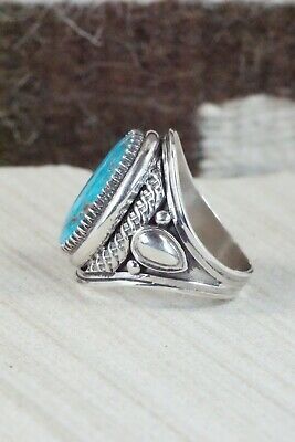 Turquoise & Sterling Silver Ring - Derrick Gordon - Size 11.75