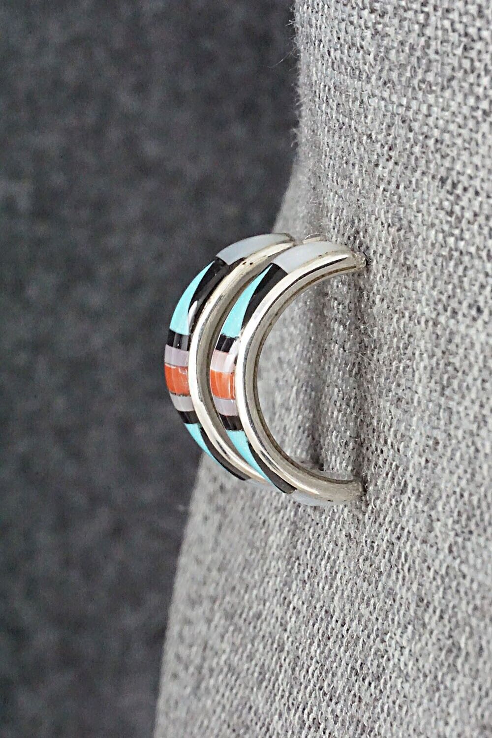 Multi Stone Inlay & Sterling Silver Earrings - Delberta Boone