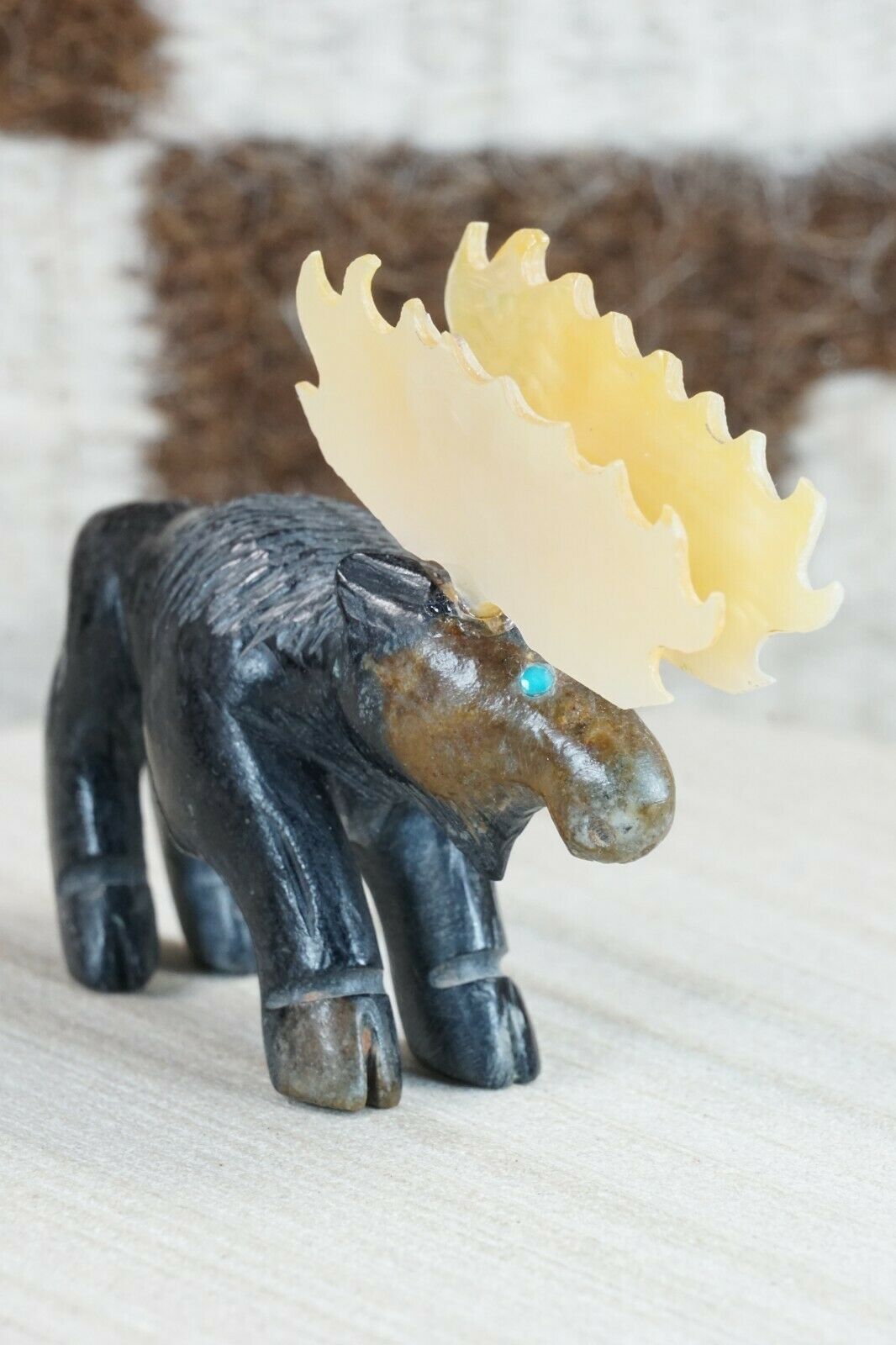 Moose Zuni Fetish Carving - Jonas Hastito