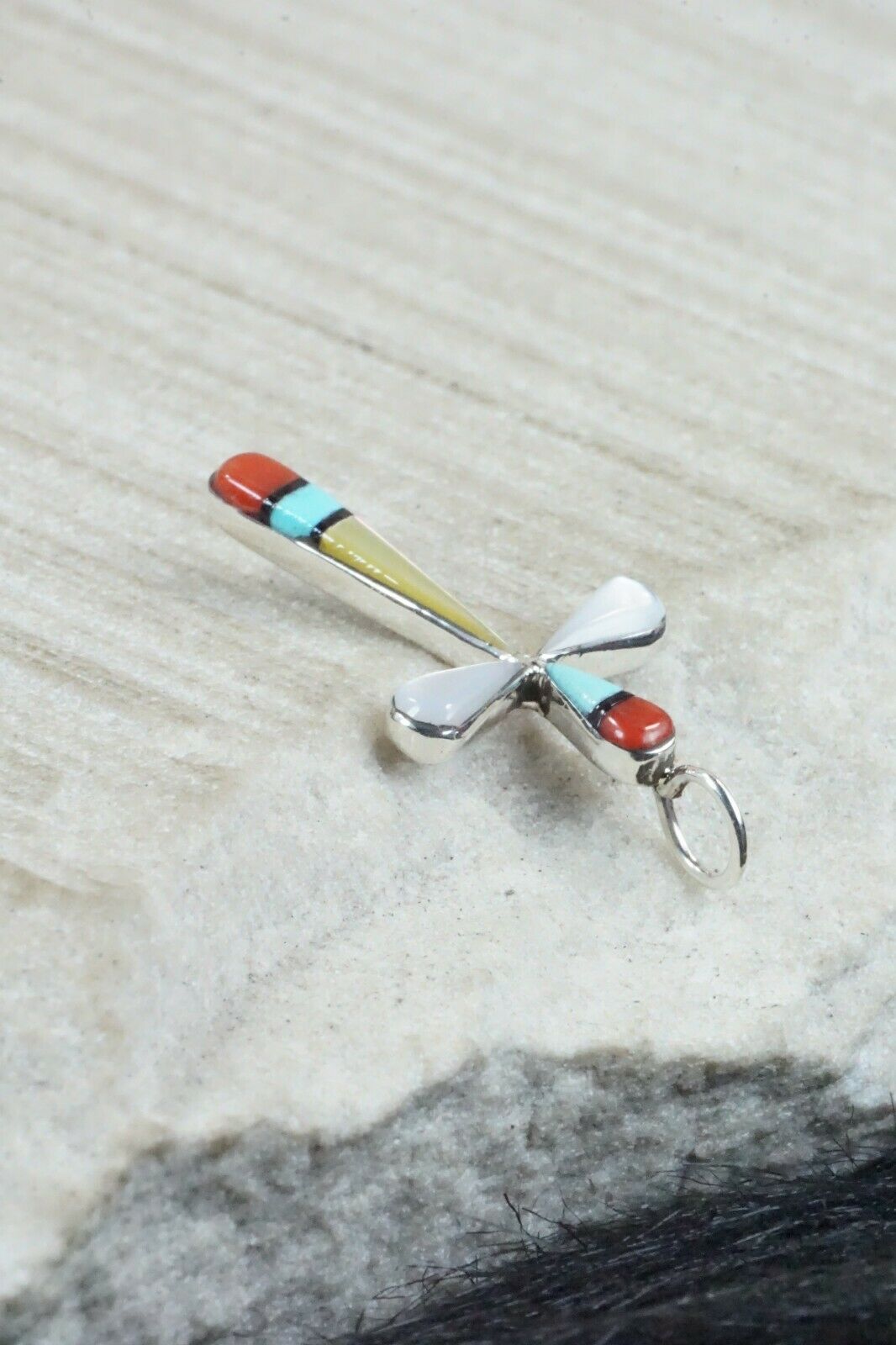 Multi Stone & Sterling Silver Cross Pendant - Lynette Bowannie