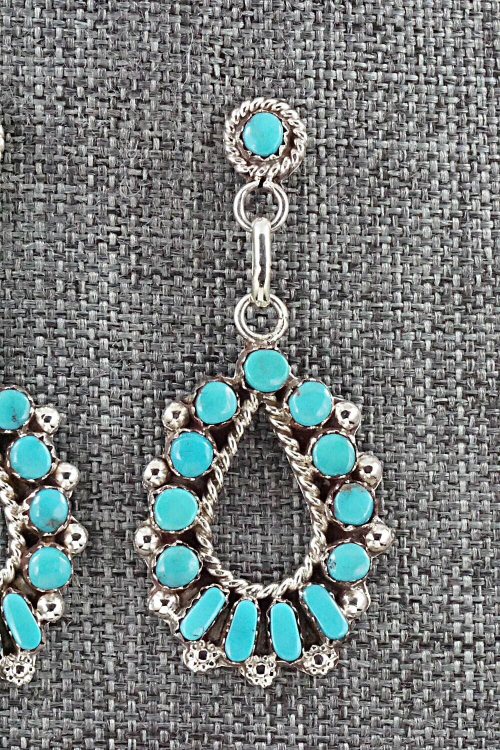 Turquoise & Sterling Silver Earrings - Vangie Tsabetsaye