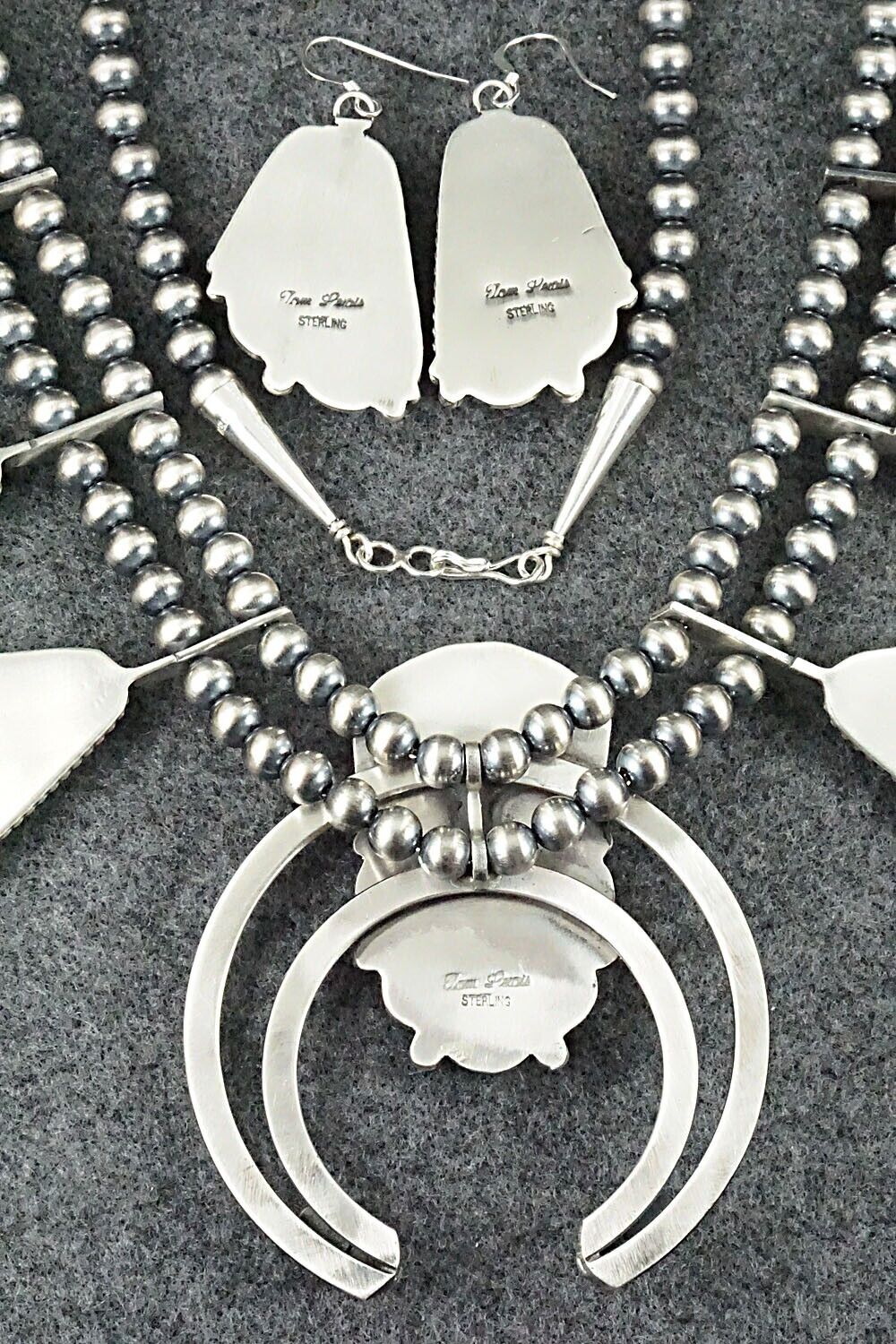 Spiny Oyster & Sterling Silver Squash Blossom Set - Tom Lewis