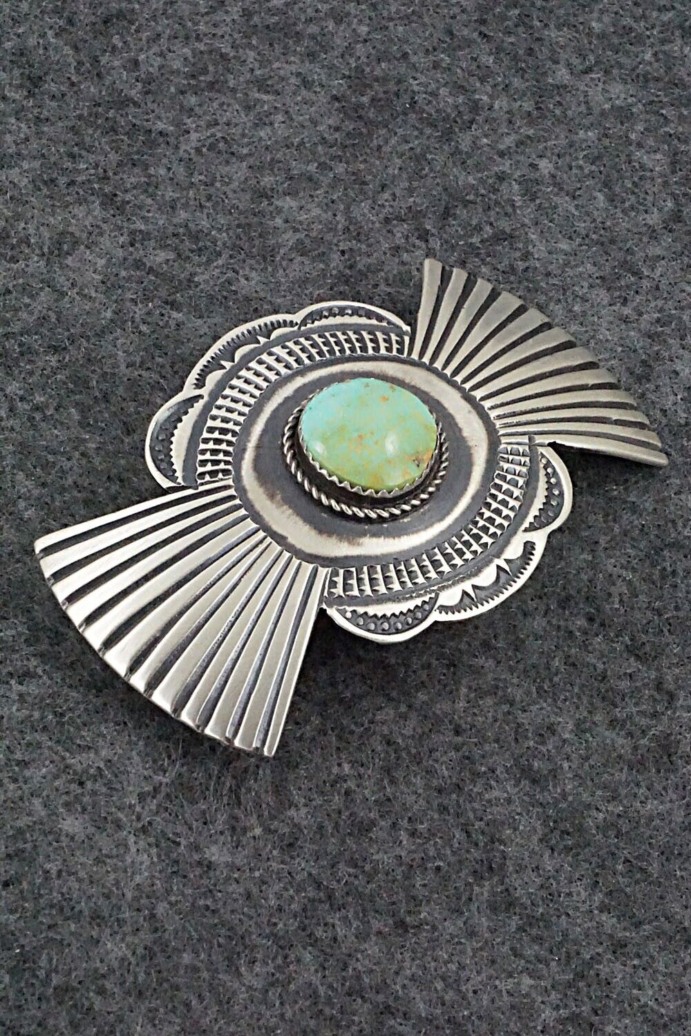 Turquoise & Sterling Silver Hair Barrette - Martha Cayatineto
