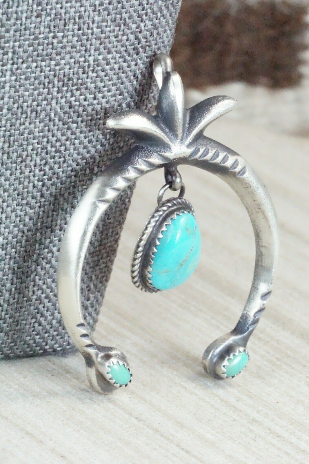 Turquoise and Sterling Silver Pendant - Martha Cayatineto - High Lonesome Trading