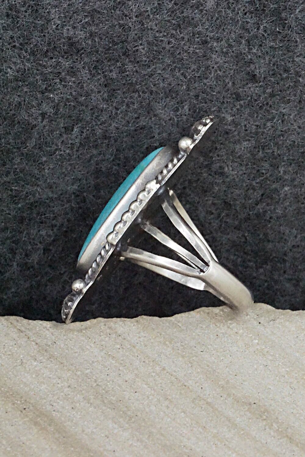 Turquoise & Sterling Silver Ring - Samuel Yellowhair - Size 5.75
