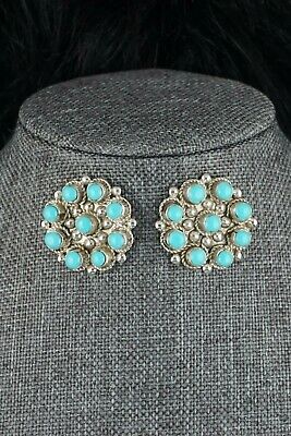 Turquoise & Silver Earrings - Panteah & Johnson - Zuni - High Lonesome Trading