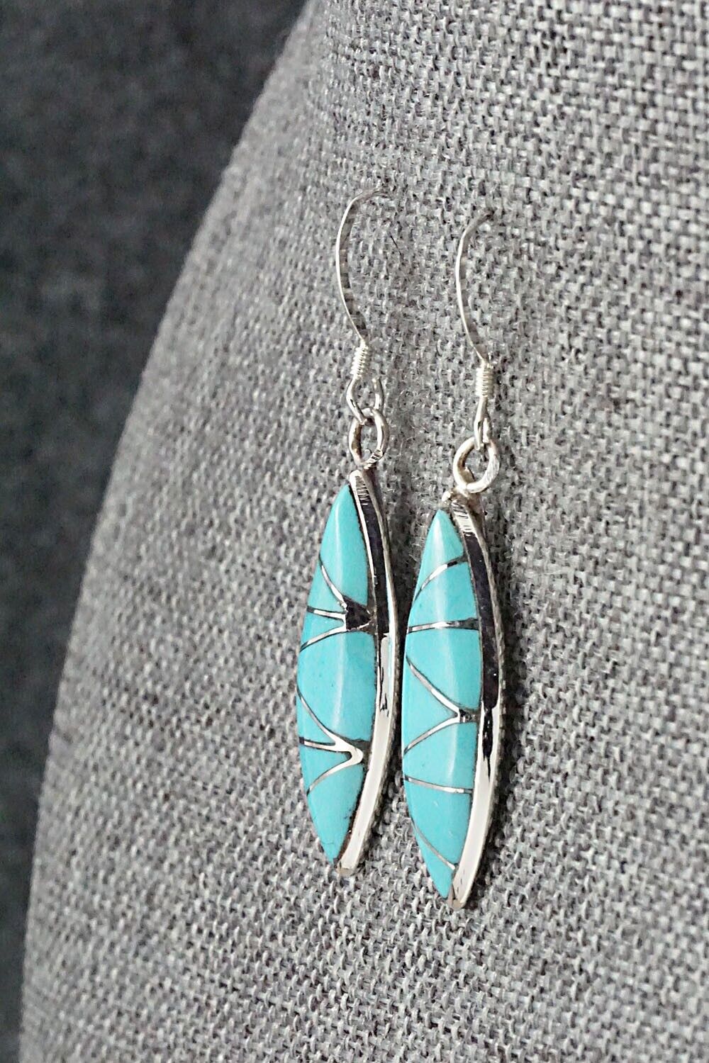 Turquoise & Sterling Silver Earrings - Evelyn Mahkee