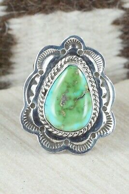 Turquoise and Sterling Silver Ring - Leonard Maloney - Size 7.25
