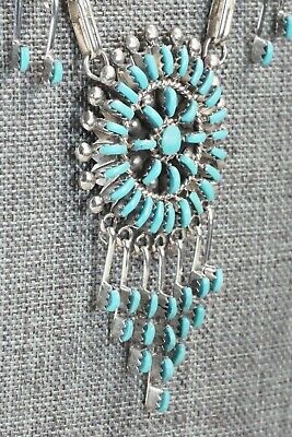 Turquoise & Sterling Silver Necklace and Earrings Set - Keith Leekity