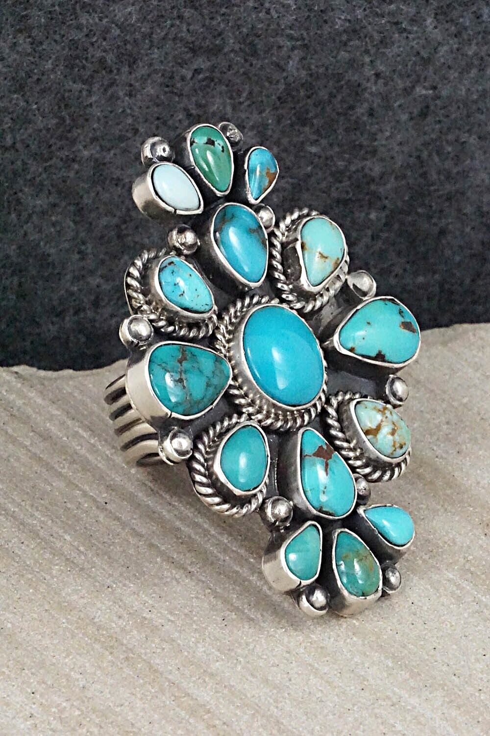 Turquoise & Sterling Silver Ring - Annie Hoskie - 7.25