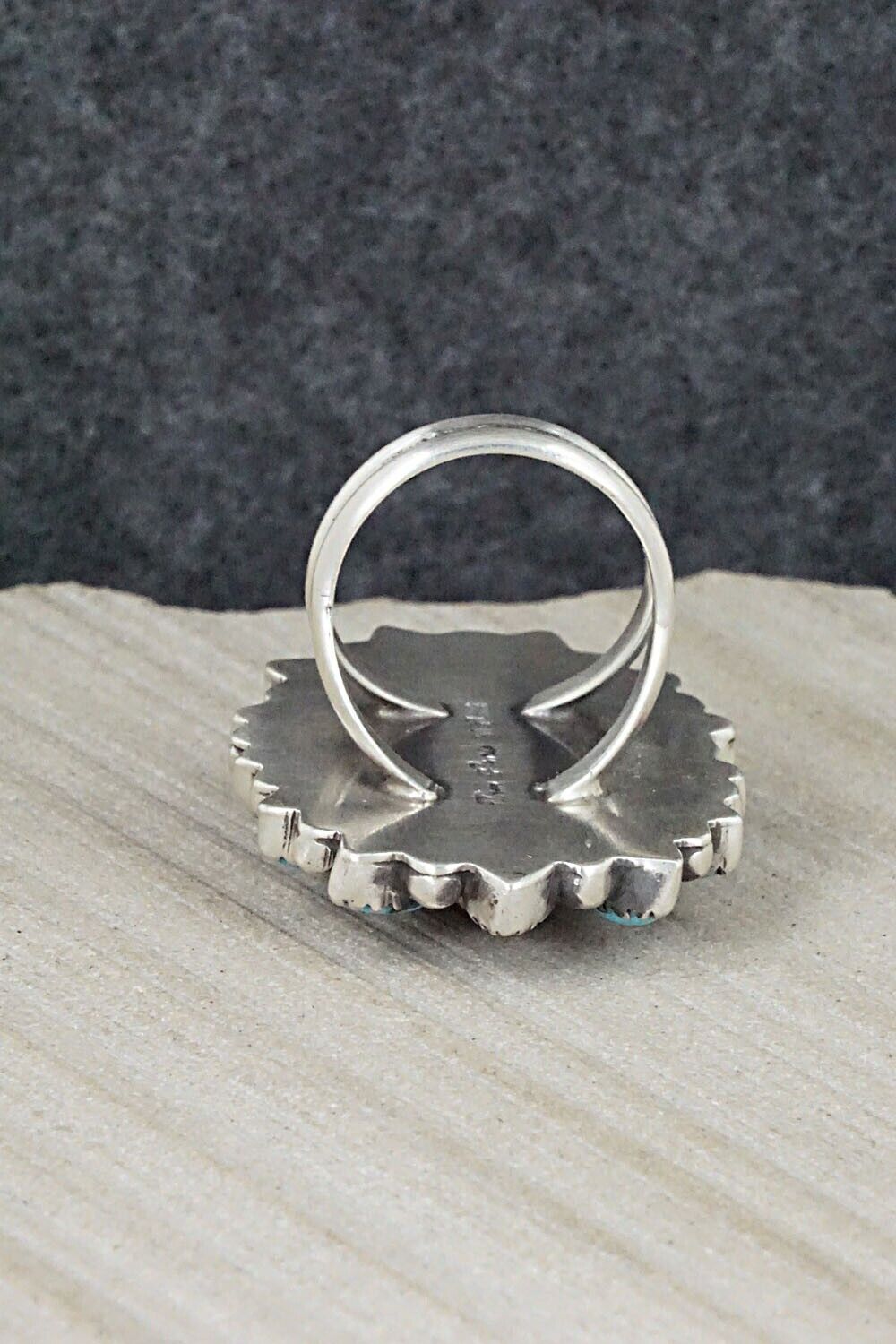 Turquoise, Spiny Oyster & Sterling Silver Ring - Tom Lewis - Size 6.5