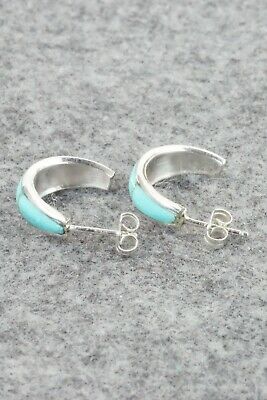 Turquoise & Sterling Silver Earrings - Philbert Chavez