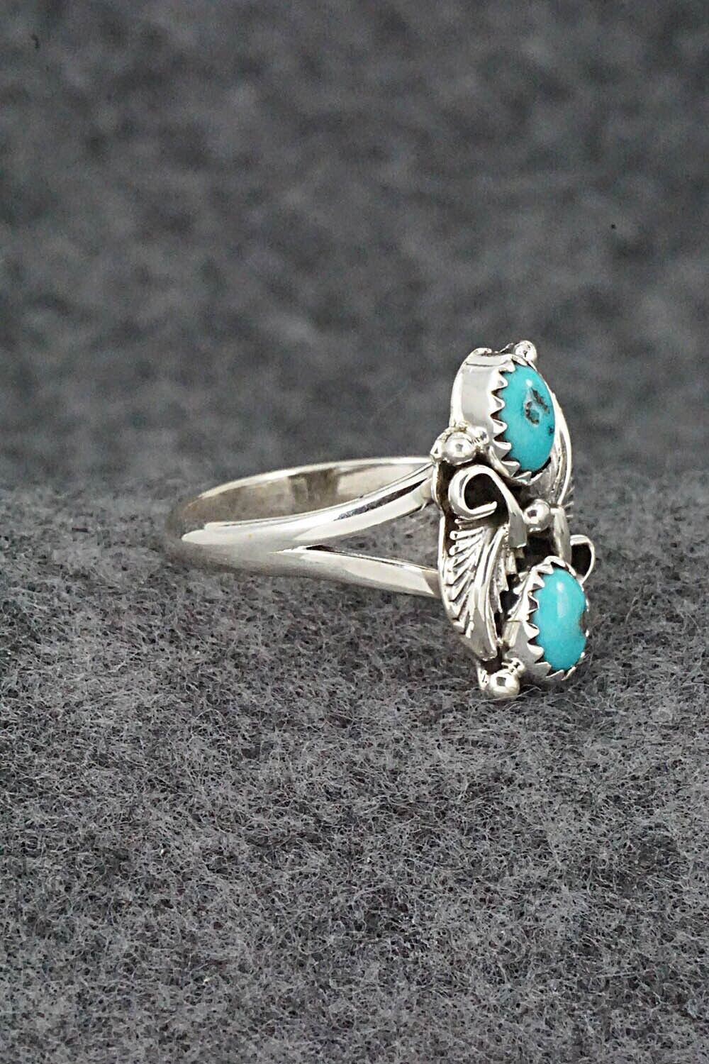 Turquoise & Sterling Silver Ring - William Begay - Size 8.25