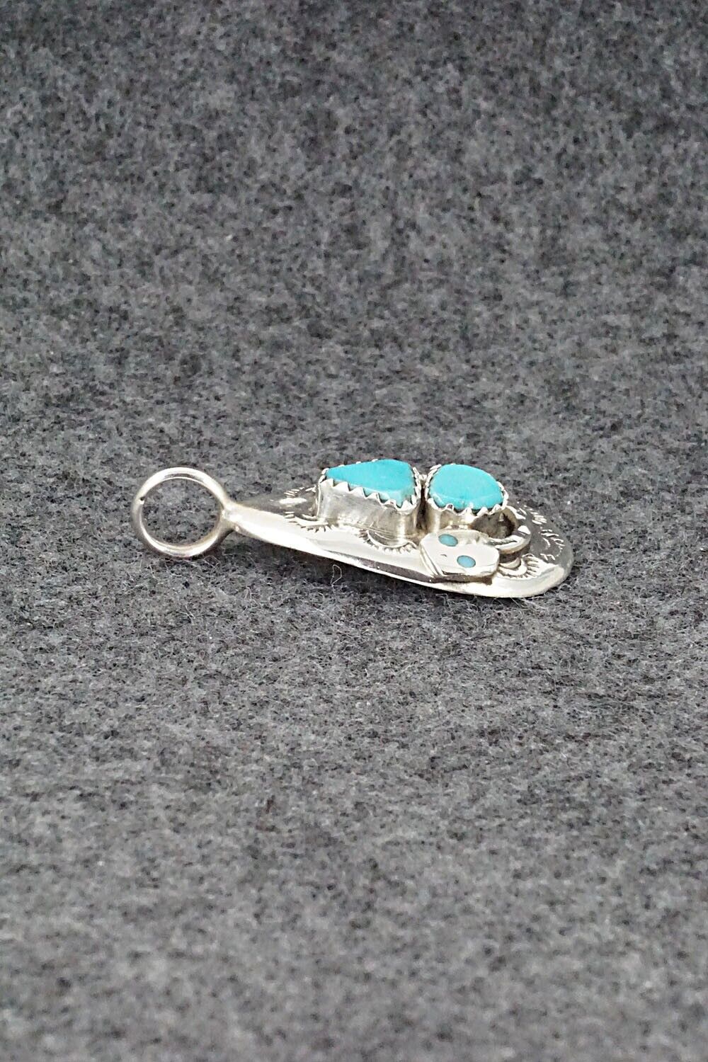 Turquoise and Sterling Silver Pendant - Joy Calavaza