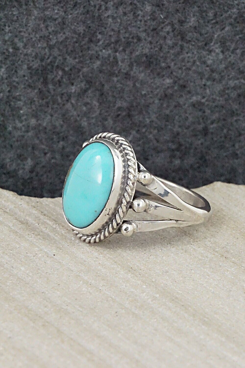 Turquoise & Sterling Silver Ring - Alice Rose Saunders - Size 8