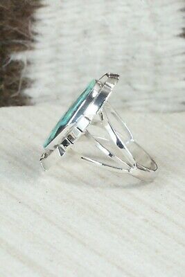 Turquoise & Sterling Silver Ring - Samuel Yellowhair - Size 8