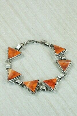 Navajo Spiny Oyster and Sterling Silver Link Bracelet - Selina Warner